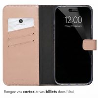 Selencia Étui portefeuille en cuir véritable Apple iPhone 18 Pro Max / 17 Pro Max - Dusty Pink
