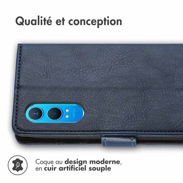 imoshion Étui de télephone portefeuille de luxe OnePlus Nord CE 4 Lite 5G - Bleu foncé