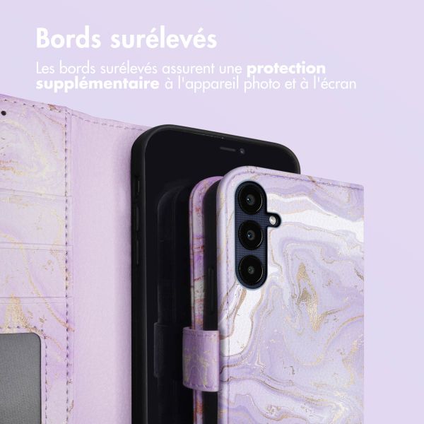 imoshion Étui de télephone portefeuille Design Samsung Galaxy A35 - Purple Marble