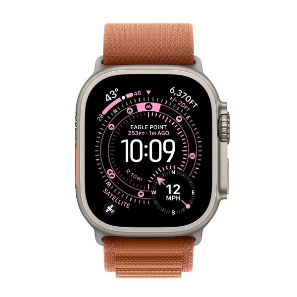 Apple Bracelet Alpine Loop Apple Watch | 44/45/46/49 mm - Taille L - Terracotta / Natural Titanium