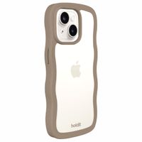 Holdit Coque Wavy Apple iPhone 17e / 16e / 15 / 14 / 13 - Mocha Brown / Transparent
