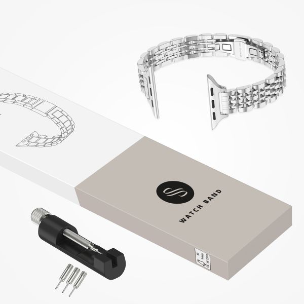 Selencia Bracelet en acier slim style Jubilee Apple Watch | 38/40/41/42 mm - Argent
