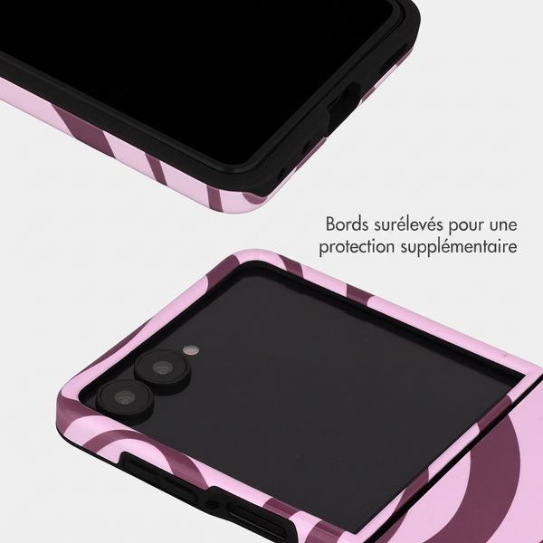 Selencia Coque arrière Vivid avec MagSafe Samsung Galaxy Z Flip 8 - Wavy Swirl Pink Plum
