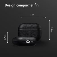 Accezz Coque en cuir véritable  Apple Airpods Pro 3 - Noir