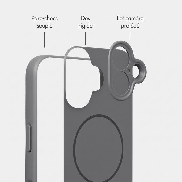 Accezz Coque Grip avec MagSafe Apple iPhone 16 - Gris