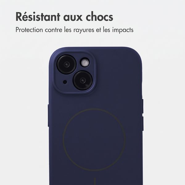 Accezz Coque Grip avec MagSafe Apple iPhone 15 - Bleu foncé