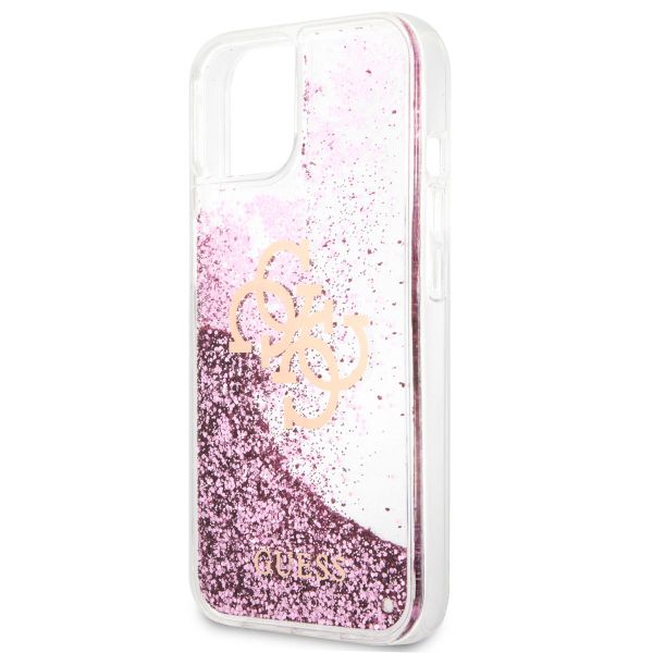 Guess Coque 4G Logo Liquid Glitter Apple iPhone 13 Mini - Rose