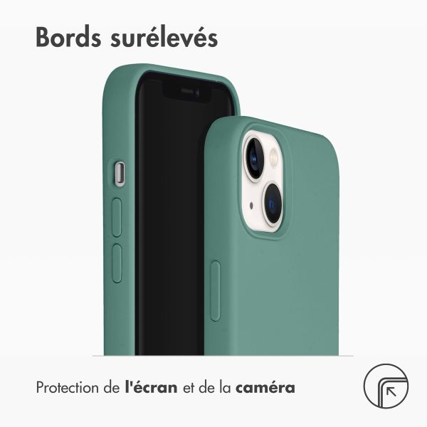 Accezz Coque Liquid Silicone Apple iPhone 14 / 13 - Vert foncé