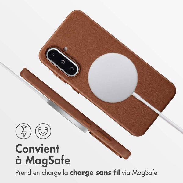 Accezz Coque arrière en cuir avec MagSafe Samsung Galaxy A36 / A56 - Sienna Brown