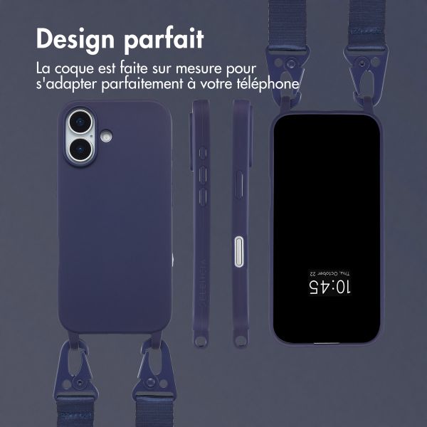 Selencia Coque silicone avec cordon amovible Apple iPhone 17 - Bleu foncé