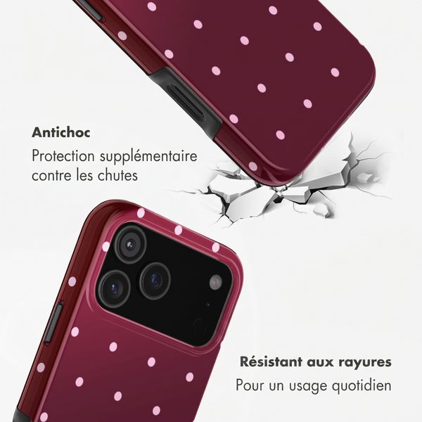 Selencia Coque arrière Vivid avec MagSafe Apple iPhone 17 Pro Max - Happy Dots Burgundy