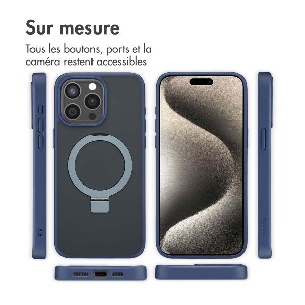 Accezz Coque Ring Stand avec MagSafe Apple iPhone 15 Pro Max - Bleu