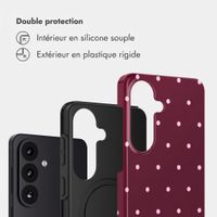 Selencia Coque arrière Vivid avec MagSafe Samsung Galaxy S26 FE - Happy Dots Burgundy