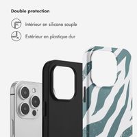 Selencia Coque arrière Vivid Apple iPhone 14 Pro - Colorful Zebra Pine Blue