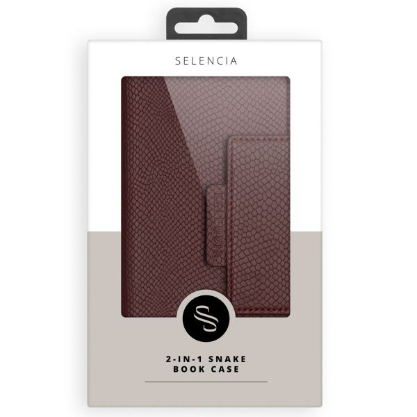 Selencia Etui portefeuille serpent amovible 2-en-1 Llyr Samsung Galaxy S20 Plus - Rouge foncé