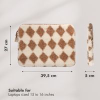 Selencia Housse laptop teddy 15-16 pouces - Checks
