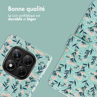 imoshion Étui de télephone portefeuille Design Xiaomi Redmi Note 14 Pro (5G) / 14 Pro Plus (5G) - Blue Flowers