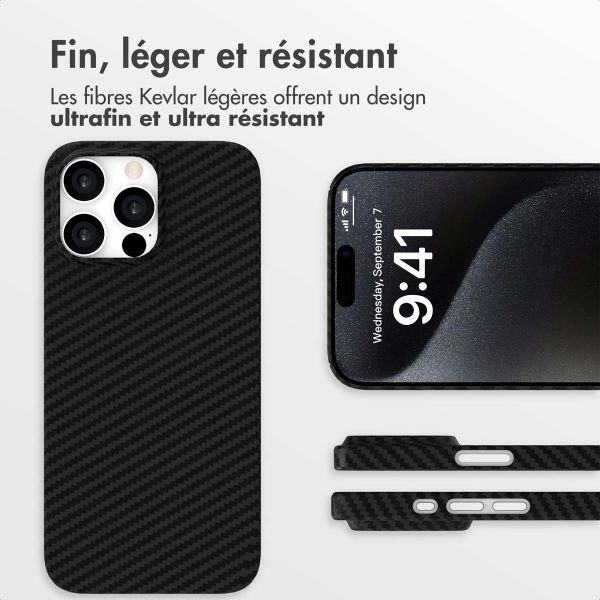 Accezz Coque Kevlar® MagSafe Apple iPhone 15 Pro Max - Noir