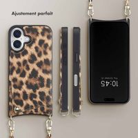 Selencia Coque de télephone Nova avec cordon et porte-cartes Apple iPhone 16 - Leopard