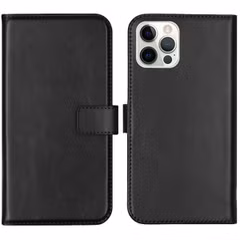Selencia Étui portefeuille en cuir véritable Apple iPhone 12 (Pro) - Noir