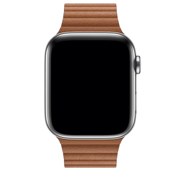 Apple Bracelet Leather Loop Apple Watch | 44/45/46/49 mm - Taille L - Saddle Brown