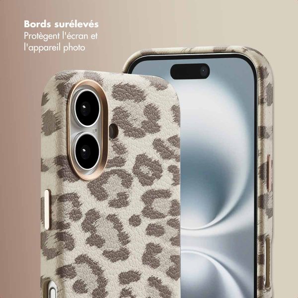 Selencia Coque Sabi imprimé panthère avec MagSafe Apple iPhone 16 - Soft Ivory