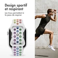 imoshion Bracelet Sport⁺ en silicone Apple Watch | 38/40/41/42 mm - Taille S/M - White Rainbow