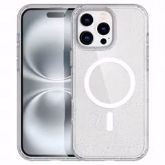 imoshion Coque Pailletée avec MagSafe Apple iPhone 16 Pro Max - Paillettes Transparent