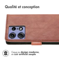 imoshion Étui de télephone portefeuille de luxe Motorola Edge 50 Pro - Marron