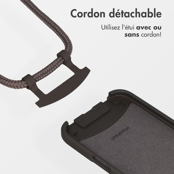 imoshion Coque arrière Color avec cordon amovible et MagSafe Apple iPhone 17 Pro Max - Black Coffee