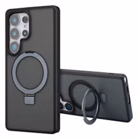 Accezz Coque Ring Stand avec MagSafe Samsung Galaxy S25 Ultra - Noir