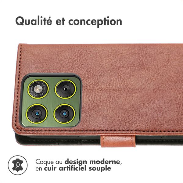 imoshion Étui de télephone portefeuille de luxe Motorola Edge 70 - Marron