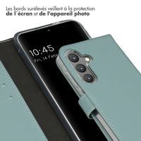 Selencia Étui portefeuille en cuir véritable Samsung Galaxy S24 - Air Blue