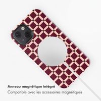 Selencia Coque arrière Vivid avec MagSafe Apple iPhone 13 - Check This Burgundy