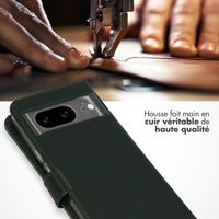 Selencia Étui portefeuille en cuir véritable Google Pixel 8 - Vert