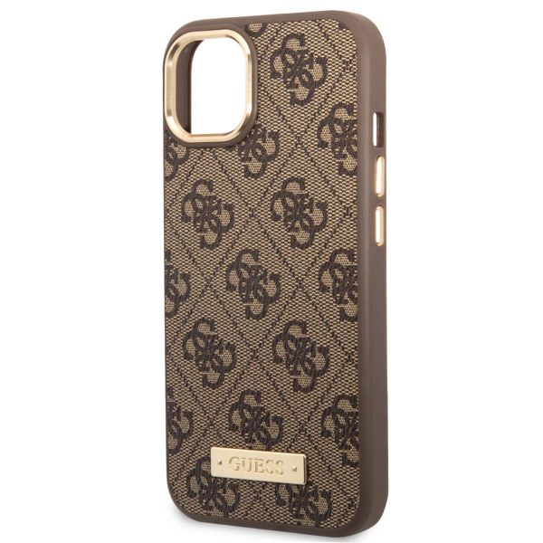 Guess Coque 4G Logo Monogram MagSafe Apple iPhone 14 - Marron