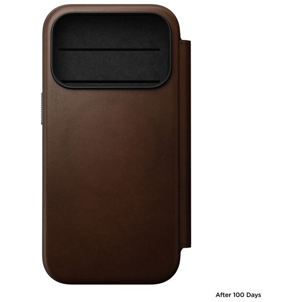 Nomad Étui de télephone portefeuille Modern Leather Folio Apple iPhone 18 Pro / 17 Pro - Brown