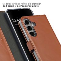 Selencia Étui portefeuille en cuir véritable Samsung Galaxy S25 Plus - Marron clair