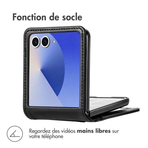 imoshion Étui de télephone portefeuille Luxe Samsung Galaxy Z Flip 7 - Noir
