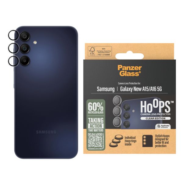 PanzerGlass Protection Caméra Hoops Optic Rings Samsung Galaxy A16 4G/5G - Transparent
