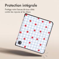 imoshion Étui de liseuse portefeuille design Pliable Kobo Libra Colour - Cherry Check