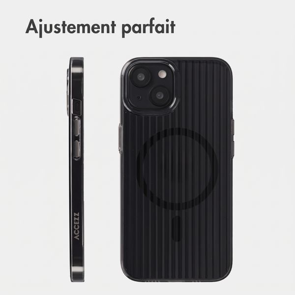 Accezz Coque arrière Lite avec MagSafe | Fluted | Apple iPhone 13 - Noir