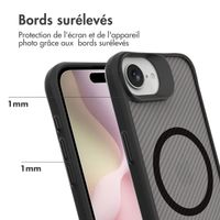 imoshion Rugged Hybrid Carbon Case avec MagSafe Apple iPhone 17e / 16e - Noir