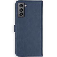Selencia Étui portefeuille en cuir véritable Samsung Galaxy S21 - Bleu