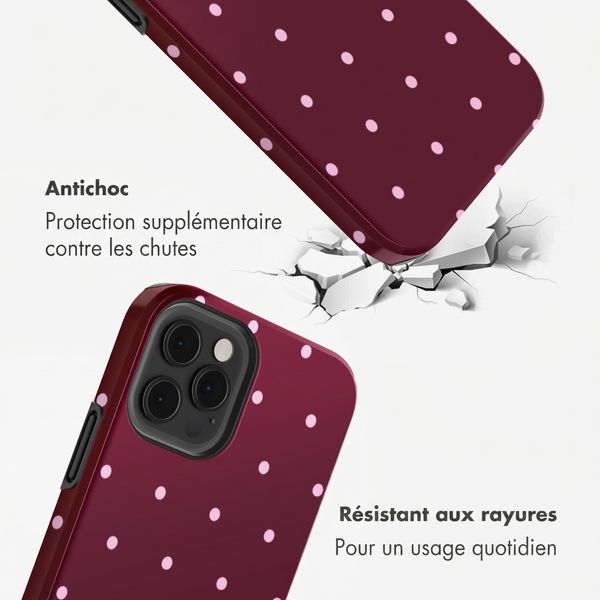 Selencia Coque arrière Vivid Apple iPhone 12 (Pro) - Happy Dots Burgundy