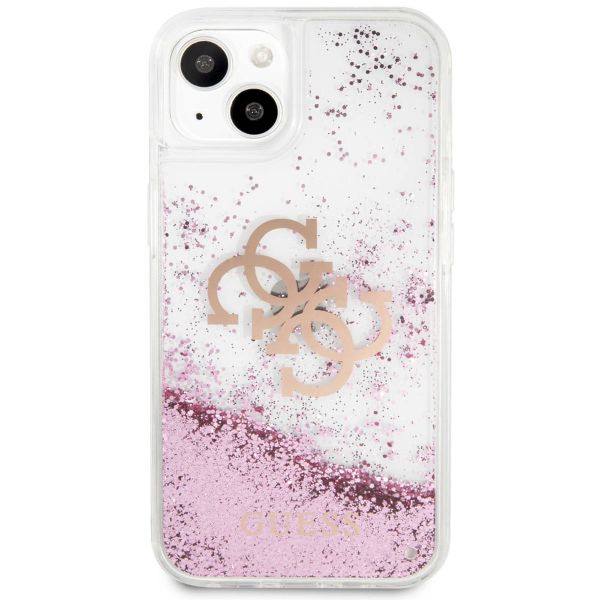 Guess Coque 4G Logo Liquid Glitter Apple iPhone 13 Mini - Rose