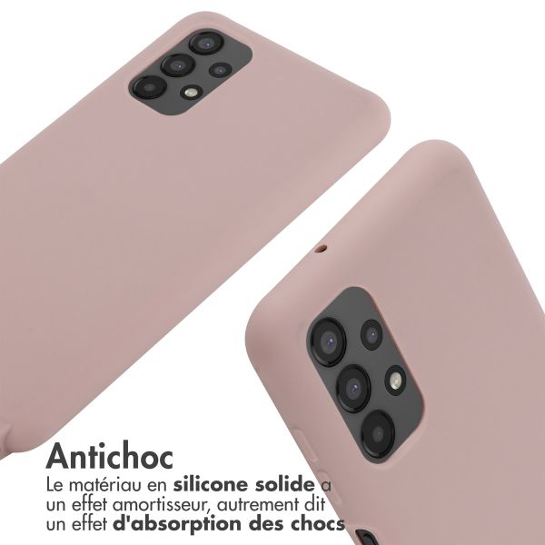 imoshion Coque en silicone avec cordon Samsung Galaxy A13 (4G) - Sand Pink