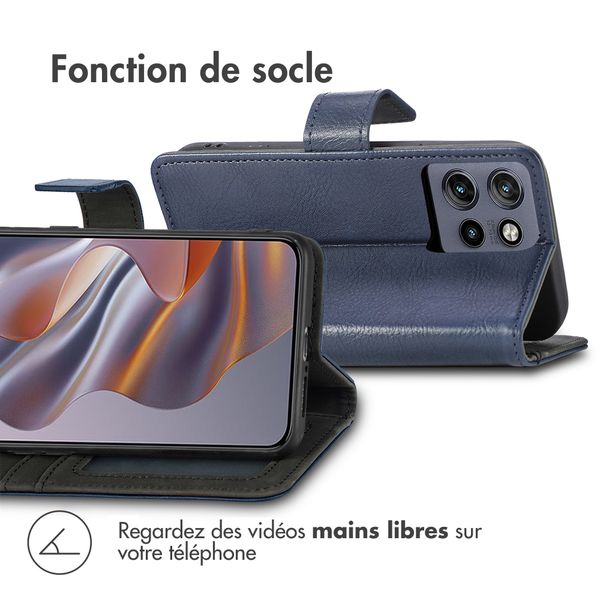 imoshion Étui de télephone portefeuille de luxe Motorola Thinkphone 25 / Edge 50 Neo / Edge 60 Neo - Bleu foncé