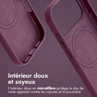 Accezz Coque arrière en cuir avec MagSafe Apple iPhone 18 Pro Max / 17 Pro Max - Heath Purple