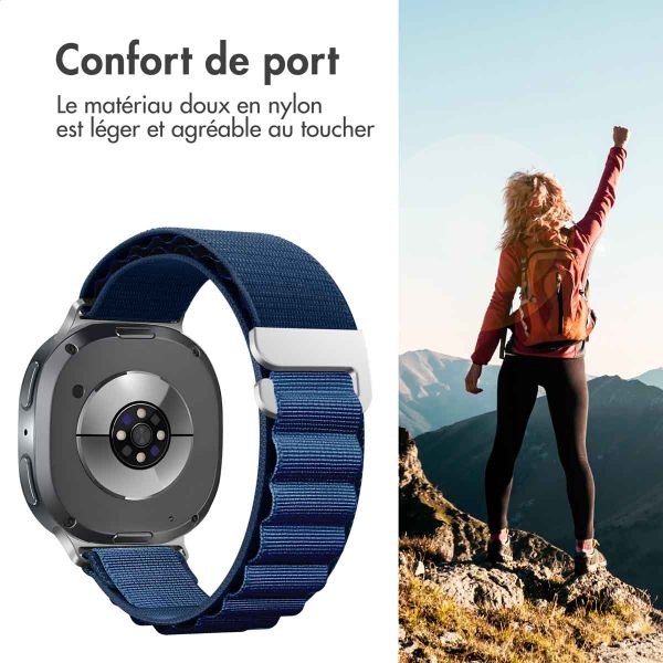 imoshion Bracelet en nylon Alpine Samsung Galaxy Watch 8 (40/44mm) / Classic (46mm) - Bleu foncé